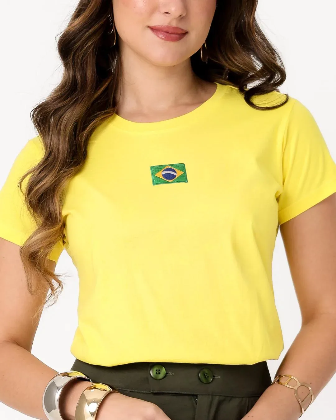 T-SHIRT BANDEIRA BRASIL BORDADO