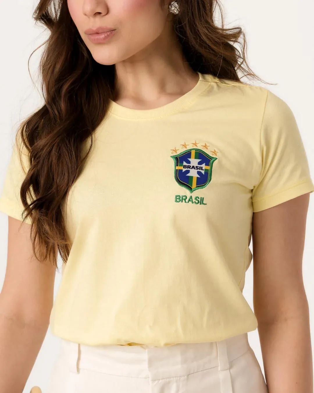CAMISETA RIBANA BRASIL BRASÃO BORDADO NO BOLSO